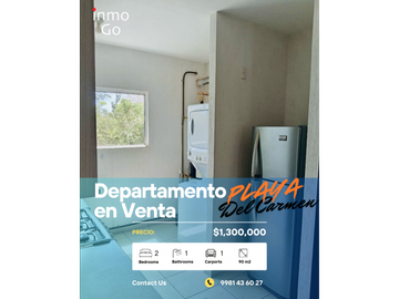 Venta Departamento Playa del Carmen $1.3MDP 2hab