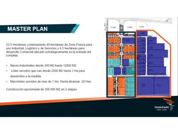 Ventas de galpones industriales y bodegas en Panapark Free Zone