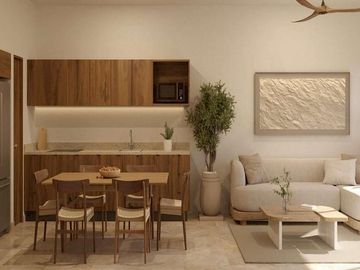 Departamento en preventa en av residencial de Conkal, entrega  julio 2025
