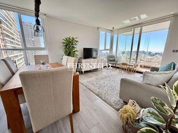 Pinares de Montemar, Concón. Venta departamento 3 dormitorios con gran vista.