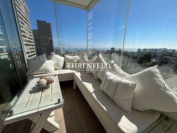 Pinares de Montemar, Concón. Venta departamento 3 dormitorios con gran vista.