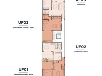 2 AMBIENTES CON PATIO Y TERRAZA DOBLE 76 m2