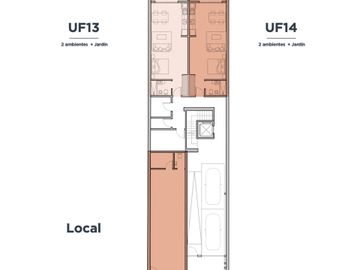 2 AMBIENTES CON PATIO Y TERRAZA DOBLE 76 m2