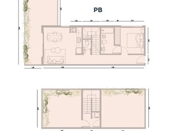 2 AMBIENTES CON PATIO Y TERRAZA DOBLE 76 m2