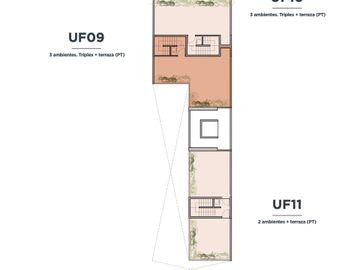 2 AMBIENTES CON PATIO Y TERRAZA DOBLE 76 m2