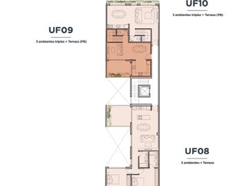 2 AMBIENTES CON PATIO Y TERRAZA DOBLE 76 m2
