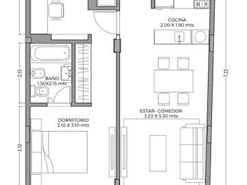 VENTA 2 AMBIENTES C/ESCRITORIO - Almagro