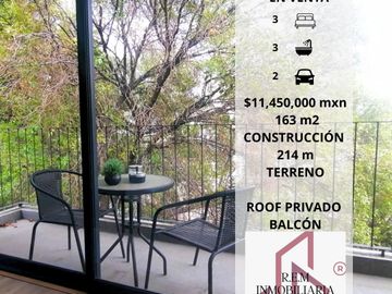 VENTA DEPARTAMENTO EN LA NARVARTE CON ROOF PRIVADO Y BALCÖN