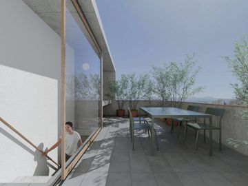 Departamento en pozo con terraza y vista al lago
