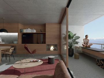 Departamento en pozo con terraza y vista al lago