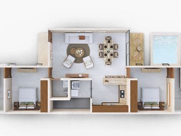 VILLAS EN VENTA CON 2 HABITACIONES Y ALBERCA EN EL PUERTO DE CHELEM, YUCATÁN.