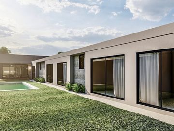 CASA EN VENTA UNA PLANTA, SERENITY CON 4 RECÁMARAS Y ALBERCA, MÉRIDA, DZITYÁ