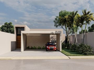 CASA EN VENTA UNA PLANTA, SERENITY CON 4 RECÁMARAS Y ALBERCA, MÉRIDA, DZITYÁ