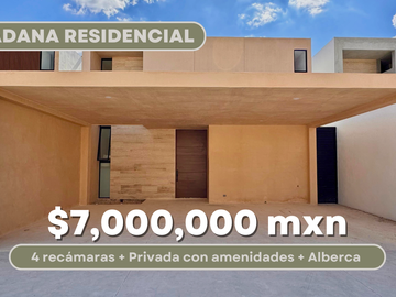 CASA VENTA MÉRIDA, 4 HABITACIONES, MODELO B PRIVADA ADANA, XCANATÚN. AMENIDADES.