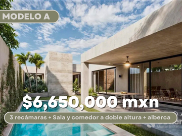 CASA VENTA MÉRIDA, 22 RESIDENCIAS EN BELLAVISTA, UNA PLANTA, MODELO A, DZITYÁ.