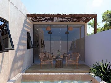 VILLAS EN VENTA CON 2 HABITACIONES Y ALBERCA EN EL PUERTO DE CHELEM, YUCATÁN.