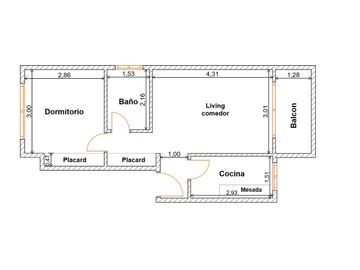 Venta departamento 2 ambientes con balcón Almagro