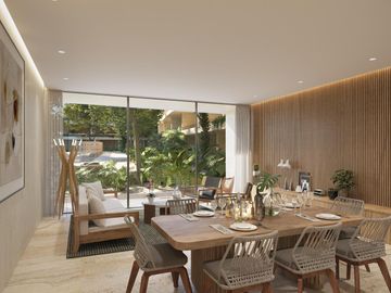 VILLA PARA RENTA VACACIONAL EN TULUM CON ALBERCA PRIVADA, 3 HABITACIONES Y ACCESO A LA PLAYA