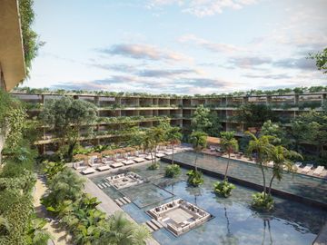 VILLA PARA RENTA VACACIONAL EN TULUM CON ALBERCA PRIVADA, 3 HABITACIONES Y ACCESO A LA PLAYA
