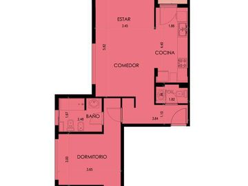 Departamento en Venta 2 ambientes San Isidro piso alto
