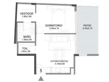 Venta Departamento 2 Ambientes con Patio en Villa Crespo