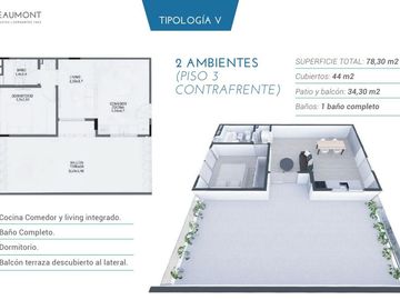 Venta Pozo 3 Ambientes Balcón Terraza Monte Castro