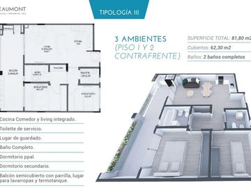 Venta Pozo 3 Ambientes Balcón Terraza Monte Castro