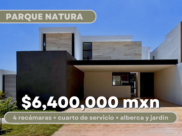 CASA VENTA MÉRIDA, 4 HABITS, ALBERCA, PRIVADA PARQUE NATURA CHOLUL, 214 ,ESTRENA