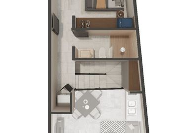 Departamento en preventa de 2 rec.  DITHEA en Temozón Norte.