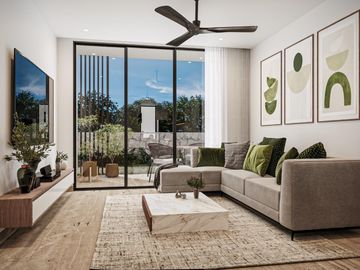 DEPARTAMENTO EN VENTA. CANCÚN. 3 HAB. CON TERRAZA Y JARDÍN