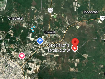 Venta de terreno con servicios en Conkal de 178.75 m2