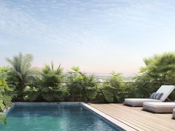 EN VENTA ESTUDIO EN PLAYA DEL CARMEN DE 1 HABITACION CON ALBERCA Y GYM