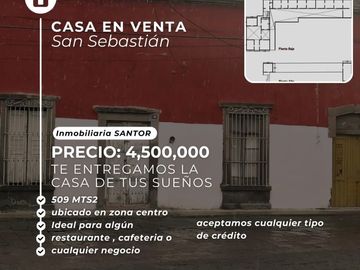CASA EN VENTA EN SAN SEBASTIAN EN COLONIA EN CENTRO