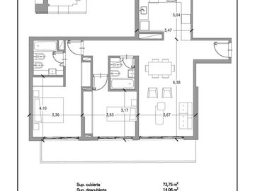 Departamento 3 ambientes en venta - Nuñez