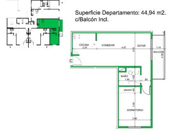 Departamento 2 dormitorios en construcción edificio Renato Buen Pastor