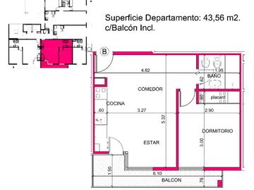 Departamento 2 dormitorios en construcción edificio Renato Buen Pastor