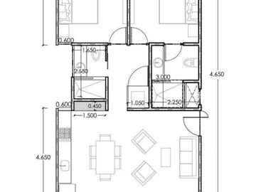 Departamento de 2 dormitorios y paneles solares en Country Club