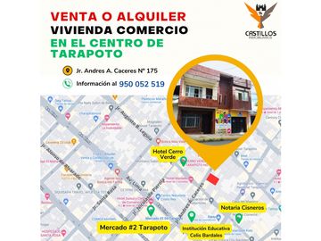 SE VENDE  VIVIENDA/ COMERCIO EN EL CENTRO DE TARAPOTO