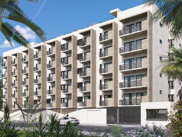 DEPARTAMENTO CON BALCÓN EN VENTA. CANCÚN ZONA SUR. ALBERCA,ROOFTOP,GYM.