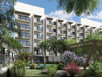 DEPARTAMENTO CON BALCÓN EN VENTA. CANCÚN ZONA SUR. ALBERCA,ROOFTOP,GYM.