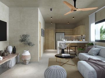 DEPARTAMENTO CON BALCÓN EN VENTA. CANCÚN ZONA SUR. ALBERCA,ROOFTOP,GYM.