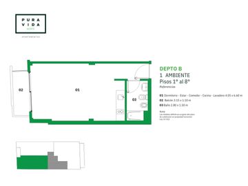 Venta Monoambiente con balcón a estrenar Belgrano
