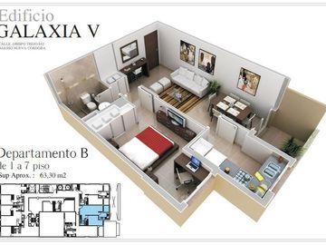 ¡Estilo Galaxia 5! 1 dorm