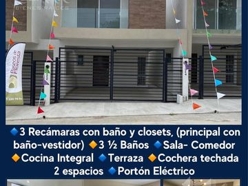VENTA DE CASAS NUEVAS DE 3 RECAMARAS, COL. TAMPICO-ALTAMIRA