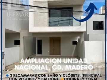 Casas nuevas en Venta en Ampliacion Unidad Nacional a unos minutos de la playa miramar