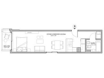 DEPTO MONOAMBIENTE EN VENTA - POZO - ALMAGRO