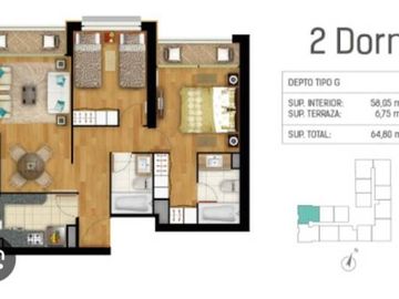 Venta Departamento en Concepción Calle Freire 2 dormitorios 2 baños