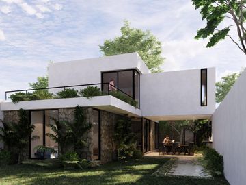 Casa en venta dentro de privada con amenidades en Cholul