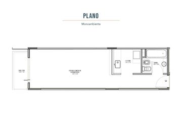 Departamento monoambiente en venta en Caballito