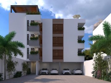EN VENTA DEPARTAMENTO EN PLAYA DEL CARMEN DE 1 HABITACION CON ALBERCA Y GYM